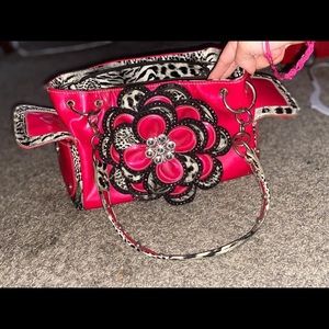 Hot pink Leopard/Zebra print purse